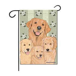 Golden Retriever Family Garden Flag Double sided, 12&quot; x 18 &quot; Yard Art Decor