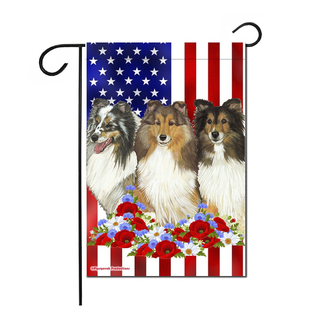 4th of july sheltie jewelry pins