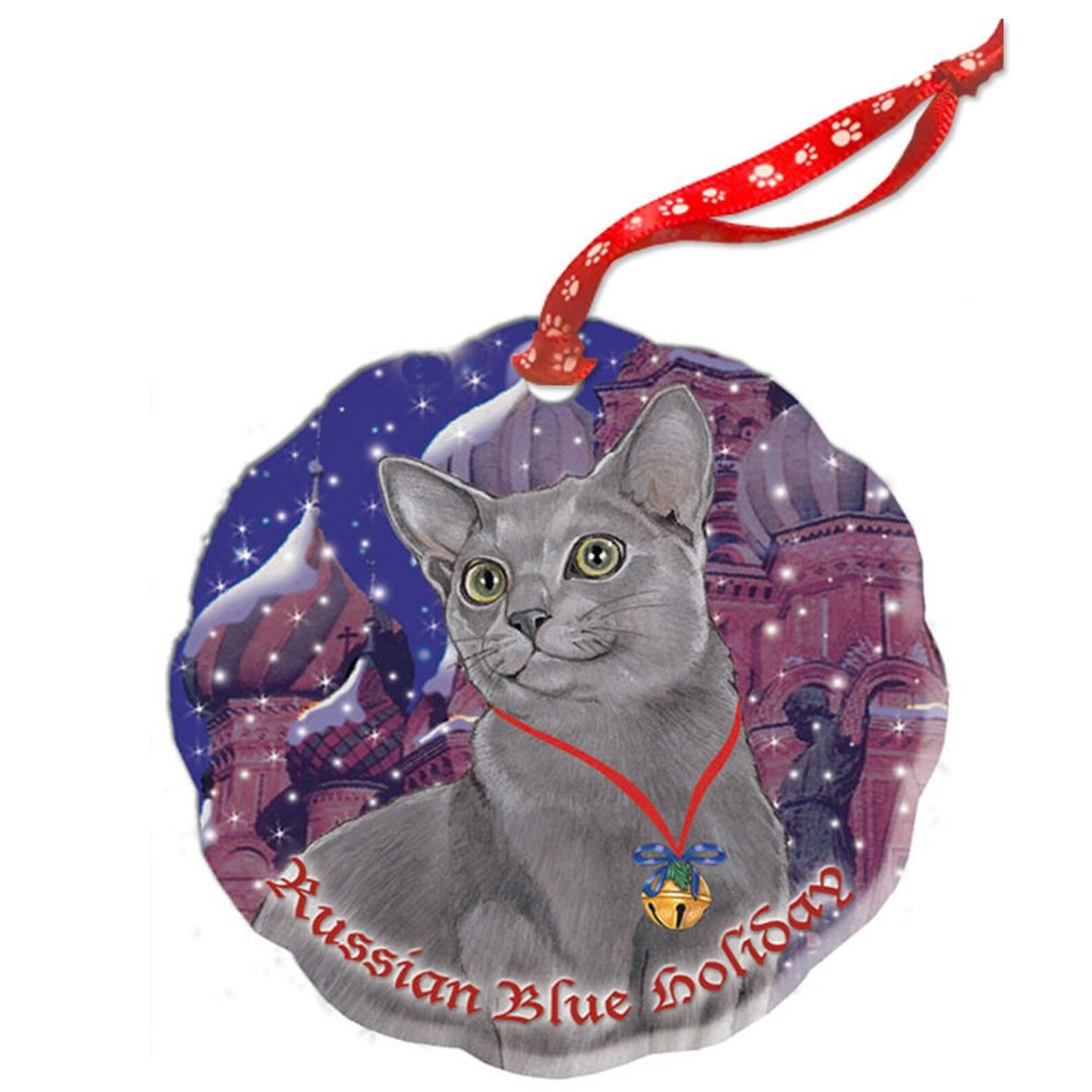 Russian Blue Cat Holiday Porcelain Christmas Tree Ornament Etsy