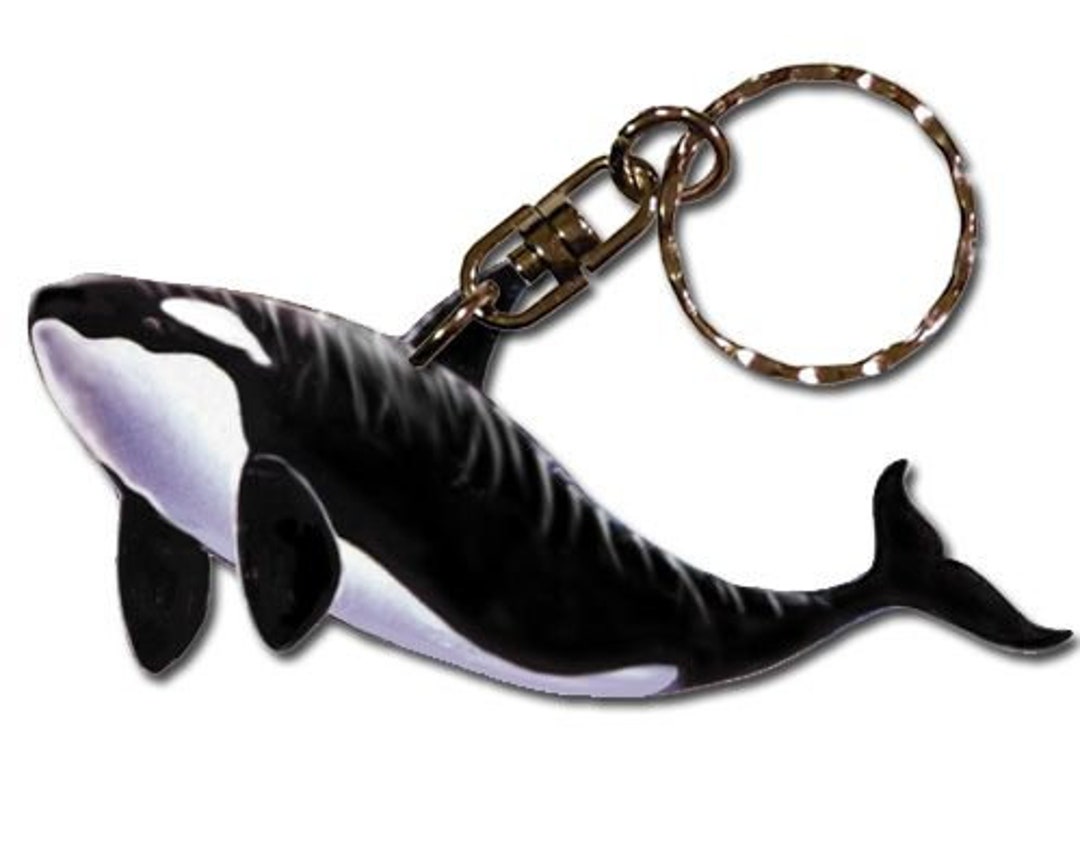 Orca Whale Keychain Wooden Etsy