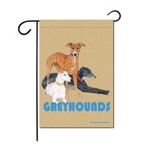 Greyhound Garden Flag Double sided, 12&quot; x 18&quot; Yard Art Decor