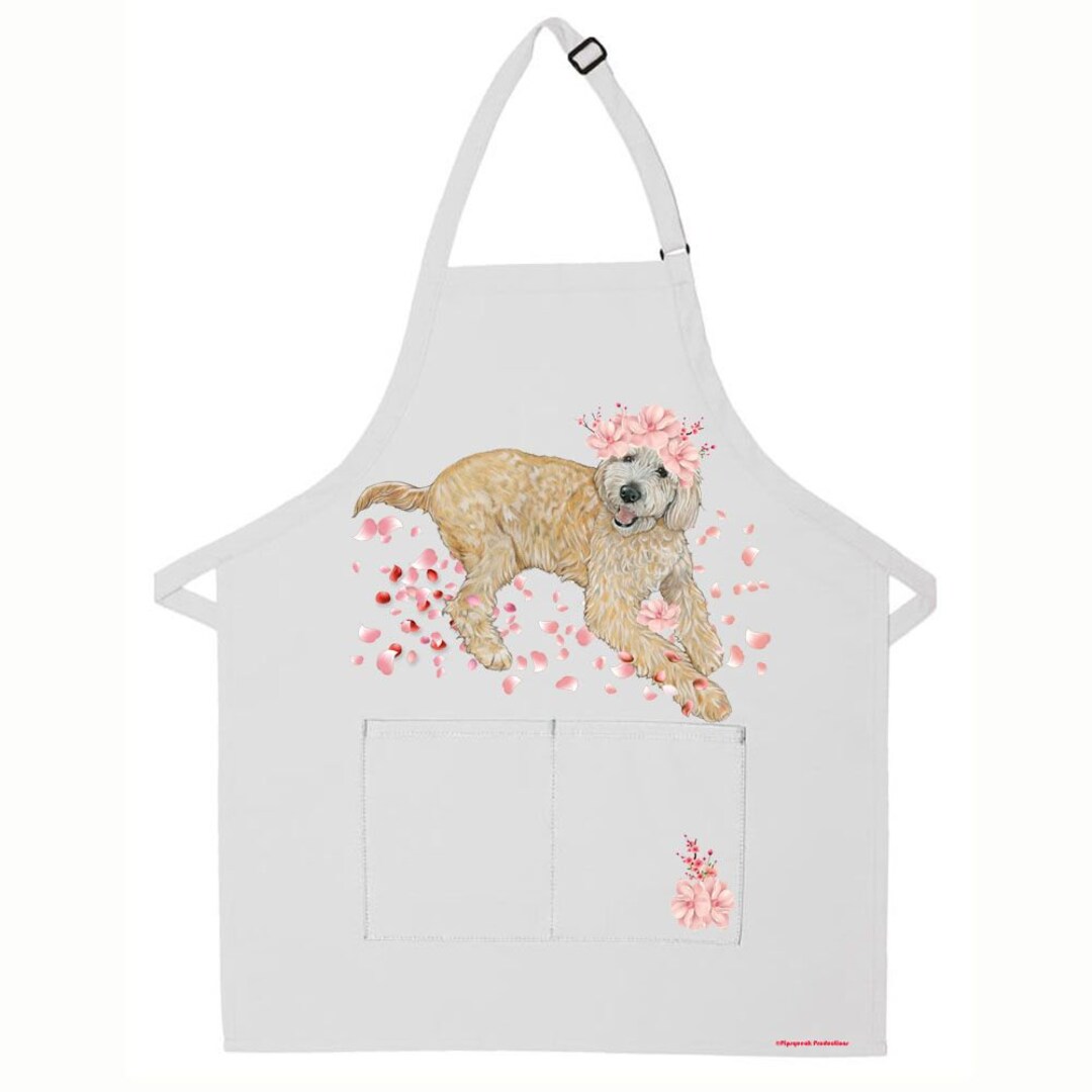 Goldendoodle Labradoodle Dog Apron Two Pocket Bib Apron With Adjustable