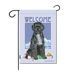 Portuguese Water Dog Garden Flag Double sided, 12" x 17" Outdoor Decor