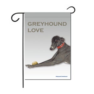 Black Greyhound Garden Flag Double sided, 12&quot; x 18&quot; Yard Art Decor