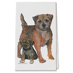 Border Terrier Decorative Cotton Kitchen Dish Towel, Pet Gift (DT511)