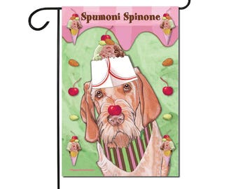 Italian Spinone Spumoni Ice Cream Garden Flag Double-Sided, 12" X 18" Yard Outdoor Decor