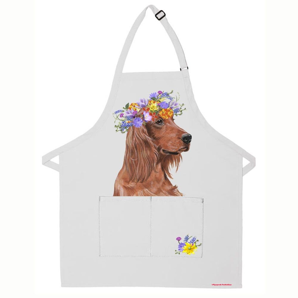 Irish Setter Dog Apron Two Pocket Bib Apron With Adjustable Etsy