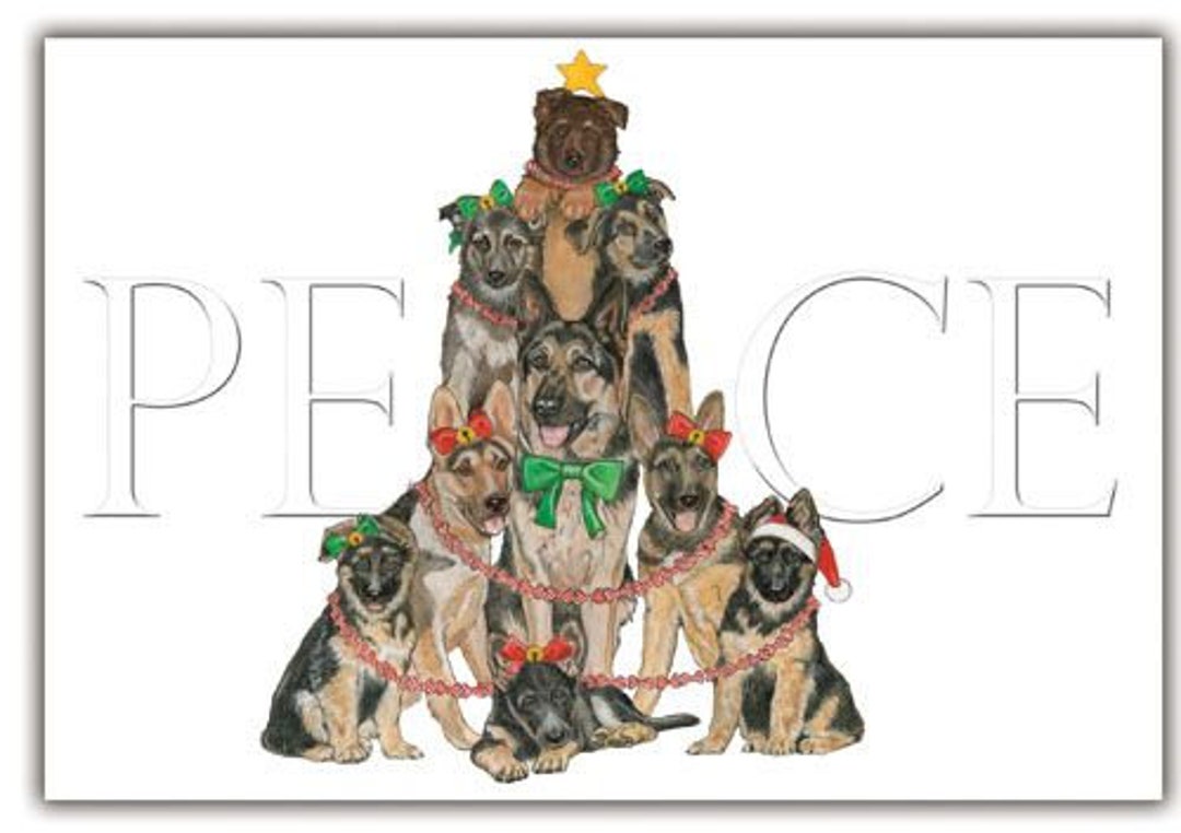 German Shepherd Christmas Cards Set of 10 Cards &amp; 10 Envelopes - Etsy