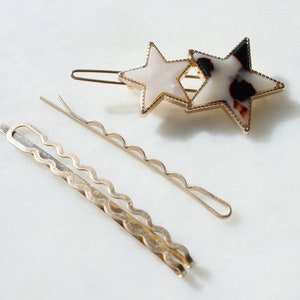 tortoise star hair pin. Cute star Tortoise hair clip.shooting star hair pin