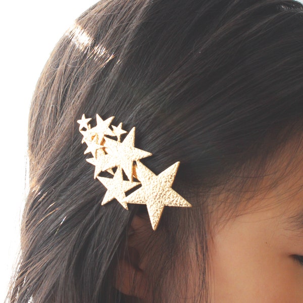 star cluster hair clip. Star Hair pin.Star cascade hair pin