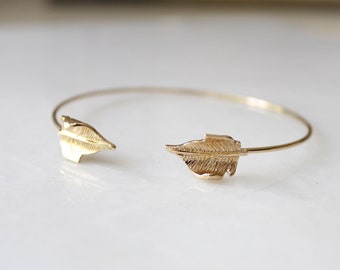 Gold leaf cuff jewelry. Sophisticated Boho gold leaf cuff bracelet. Stacklable leaf cuff bracelet. best jewelry gift.layering-stacking cuff