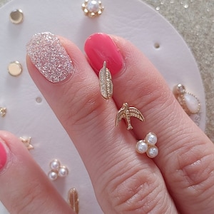set of 10 dainty Boho stud multi earring set/leaf bird pearl flower mini stud earrings/minimalist earring set/jewelry gift set/birthday gift