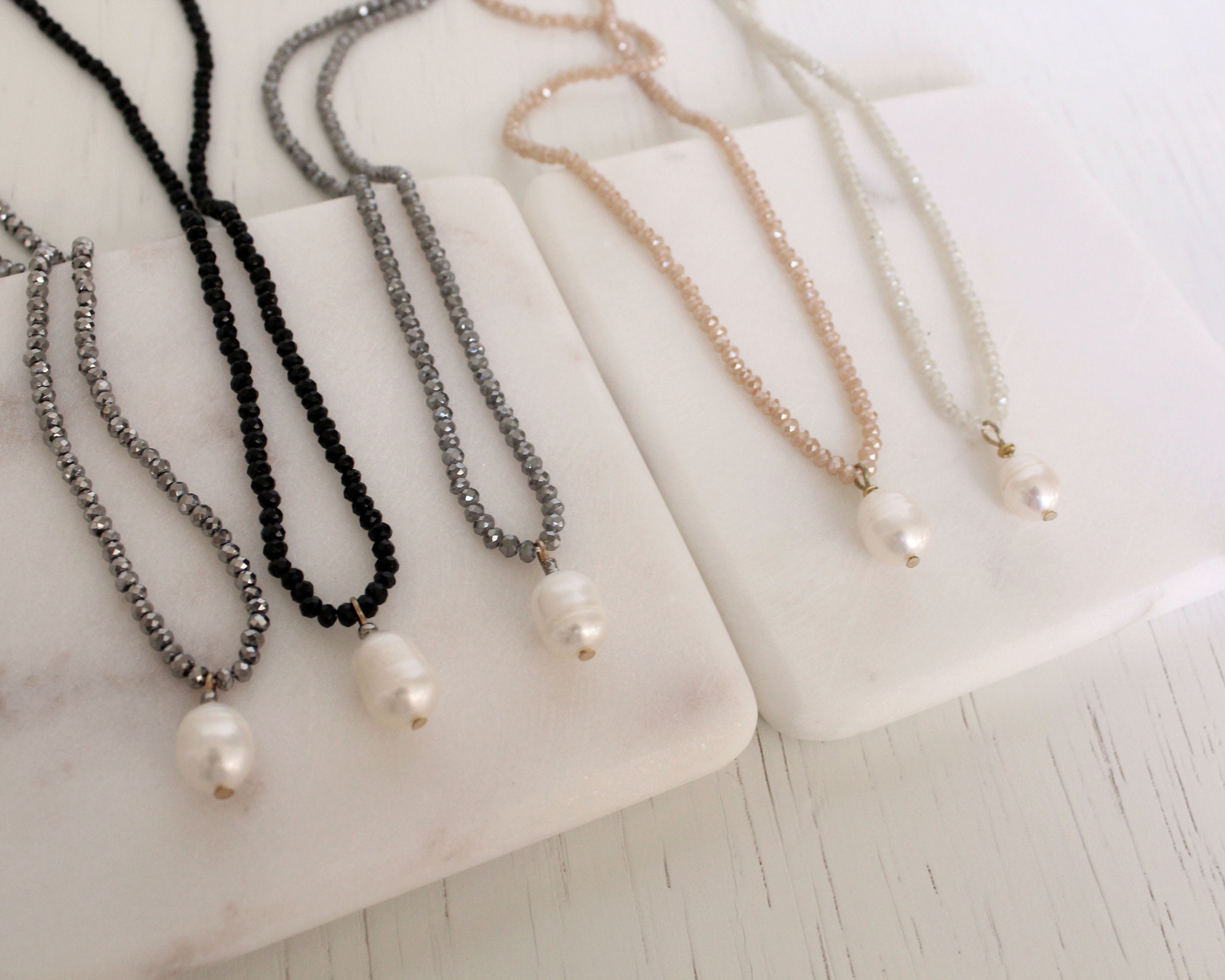 Pearl Stone Necklace - Etsy