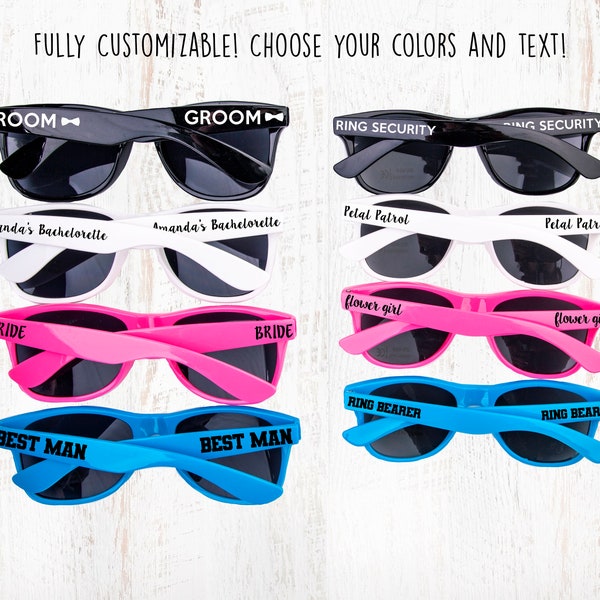 Custom Kids and Adult Sized Sunglasses (You Choose the Text and Colors!)