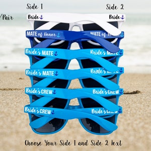 Bride's Mate Nautical Themed Bachelorette, Bridal Party & Wedding Sunglasses