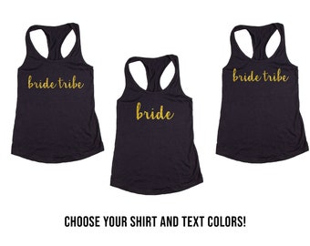 Bride Tribe Wedding, Bachelorette & Bridal Party Tank Tops or V-Necks