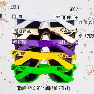 Gafas de sol NOLA, gafas de sol Bead Me, gafas de sol personalizadas para bodas y solteras