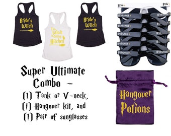 Super Ultimate Wizard Bachelorette Party Pack: Shirt, Tattoo, Sunglasses & Hangover Kit