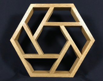 PLANS ONLY: Oak Altar Shelf, Geometric Hexagon