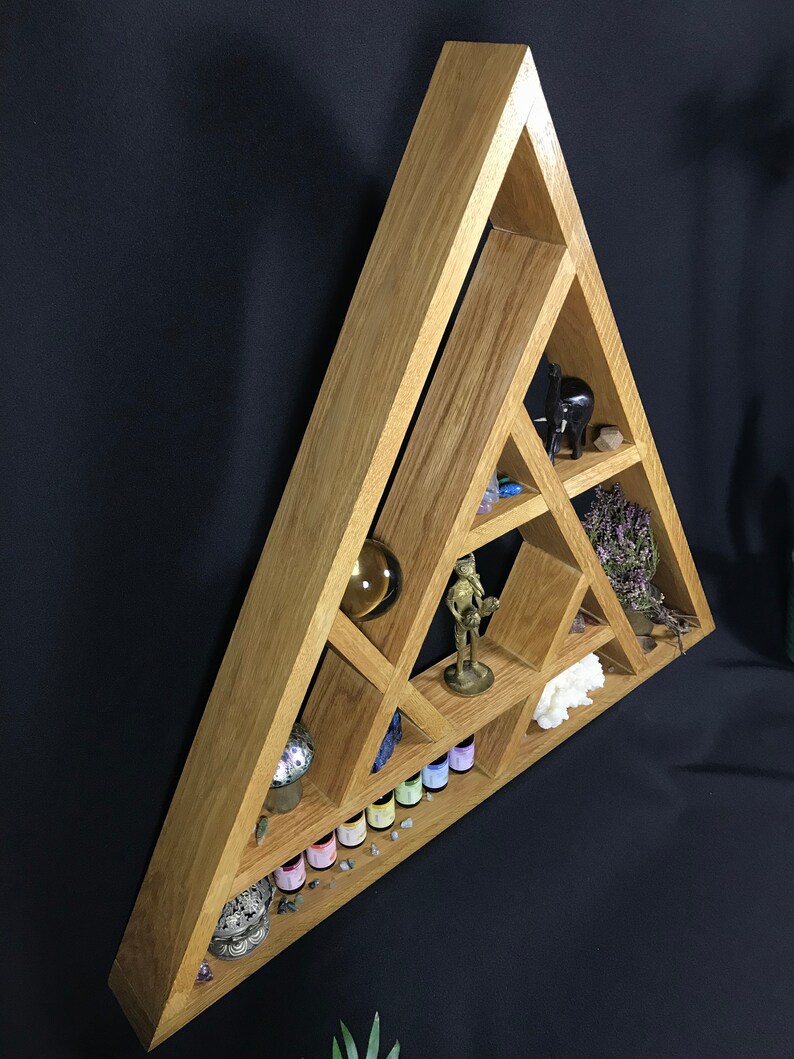 Oak Altar Shelf Geometric Triangle Etsy UK