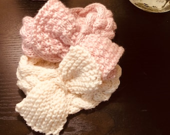 Knitted Baby Headband with Bow - knitted pattern