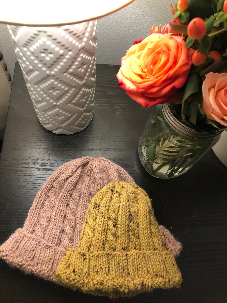 Fisherman's Cable Knit Hat Knitted Pattern Etsy