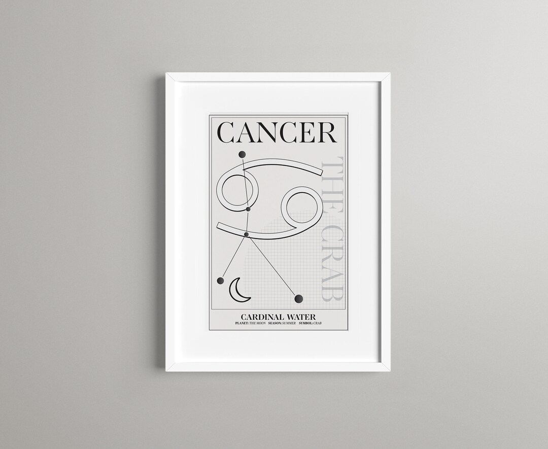Cancer Wall Art Zodiac Poster Printable Cancer Art Cancer Etsy