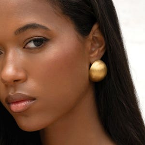 Gold dome earrings 18K Gold Plated Waterproof | Statement earrings Big gold earrings Chunky Gold Earrings Oversized earrings
