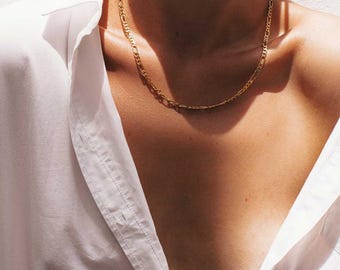 Figaro-ketting 18K verguld 18&quot; | Gouden ketting ketting, sierlijke choker, sierlijke gouden ketting, minimalistische ketting
