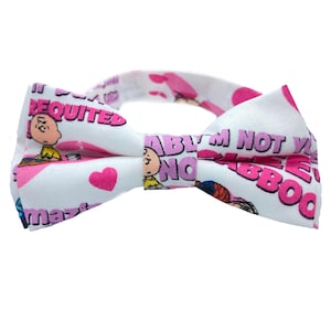Snoopy Valentines Day Adult Kids Pre Tie Self Tie Bow Tie Adjustable Neckband Up To 19&quot;