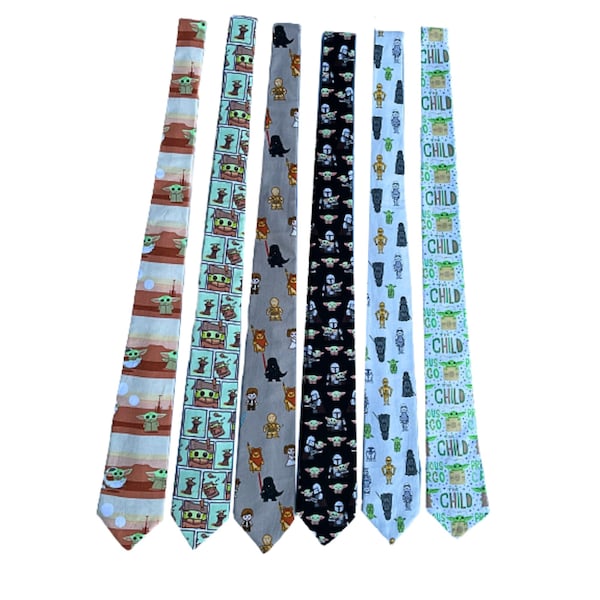 Special Edition Star Wars Baby Yoda Classic Neck Tie Handmade Men's Skinny Tie Kids Neck Tie Adult Necktie