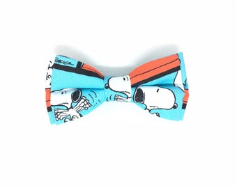 Comic Snoopy Blue Pre Tie Bow Tie Mens Adult Kids Adjustable Bow Tie Neckband Up To 19”