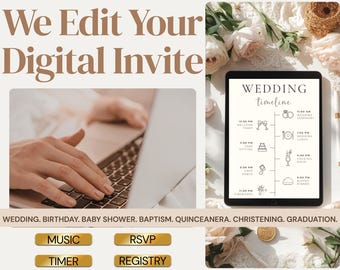 Wedding Digital Invitation Video, Done For You Website Invitation, Custom Canva Website Invite Service, DFY Scrollable Invite Add-On
