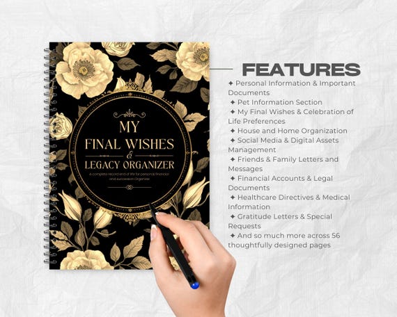 End of Life Planner, 56-Page Estate Planner, Editable Digital Legacy Binder, Funeral Wishes, Final Affairs Planner, Downloadable Planner