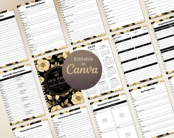 Legacy Binder, End of Life Planner, Funeral Wishes, Medical Financial Organizer (Digital Download)