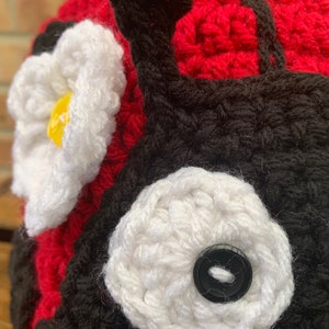 Hand-made crochet ladybug hat, newborn to adult image 3