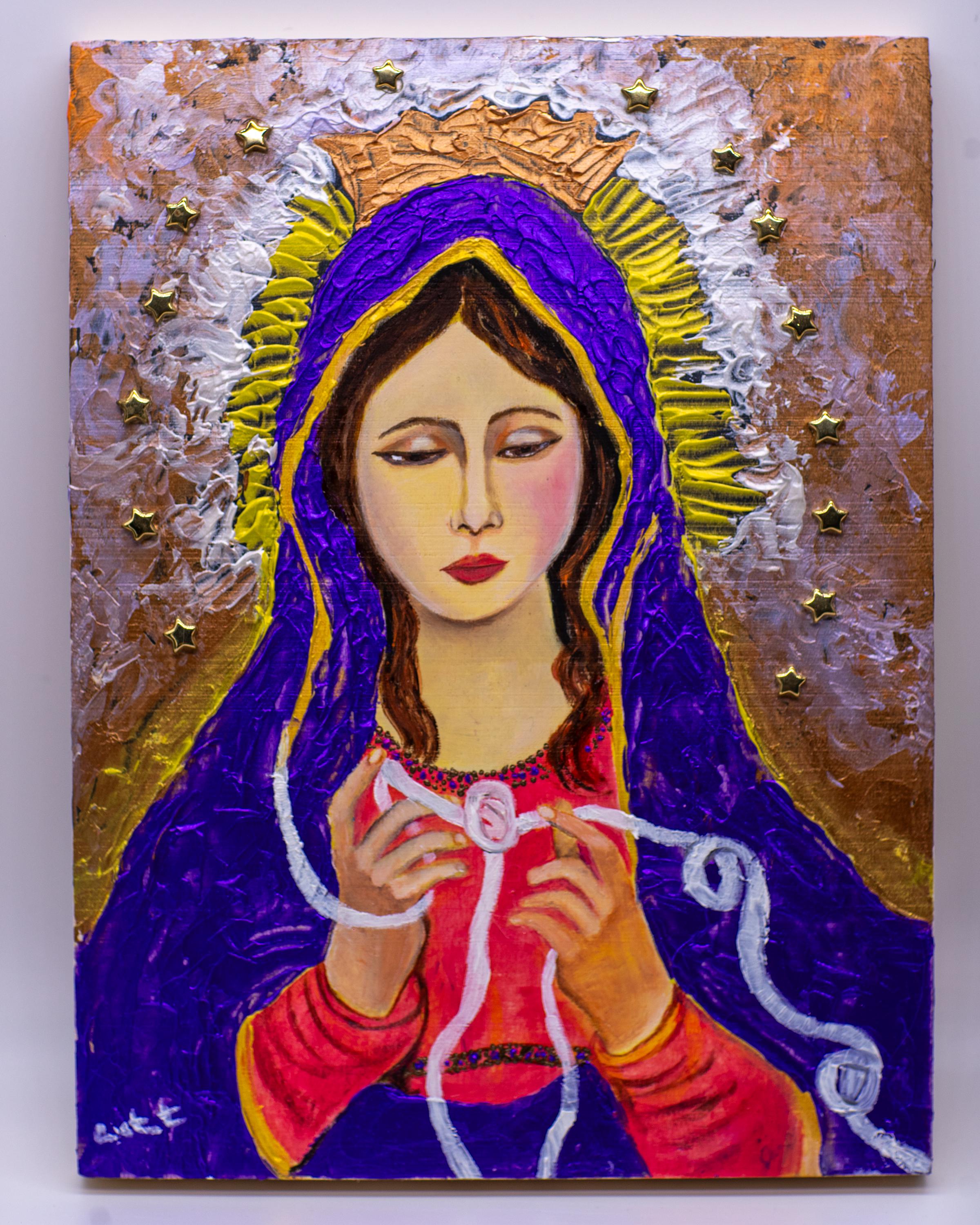 WALL DECOR PAINTING, Virgen Mary hand painted art