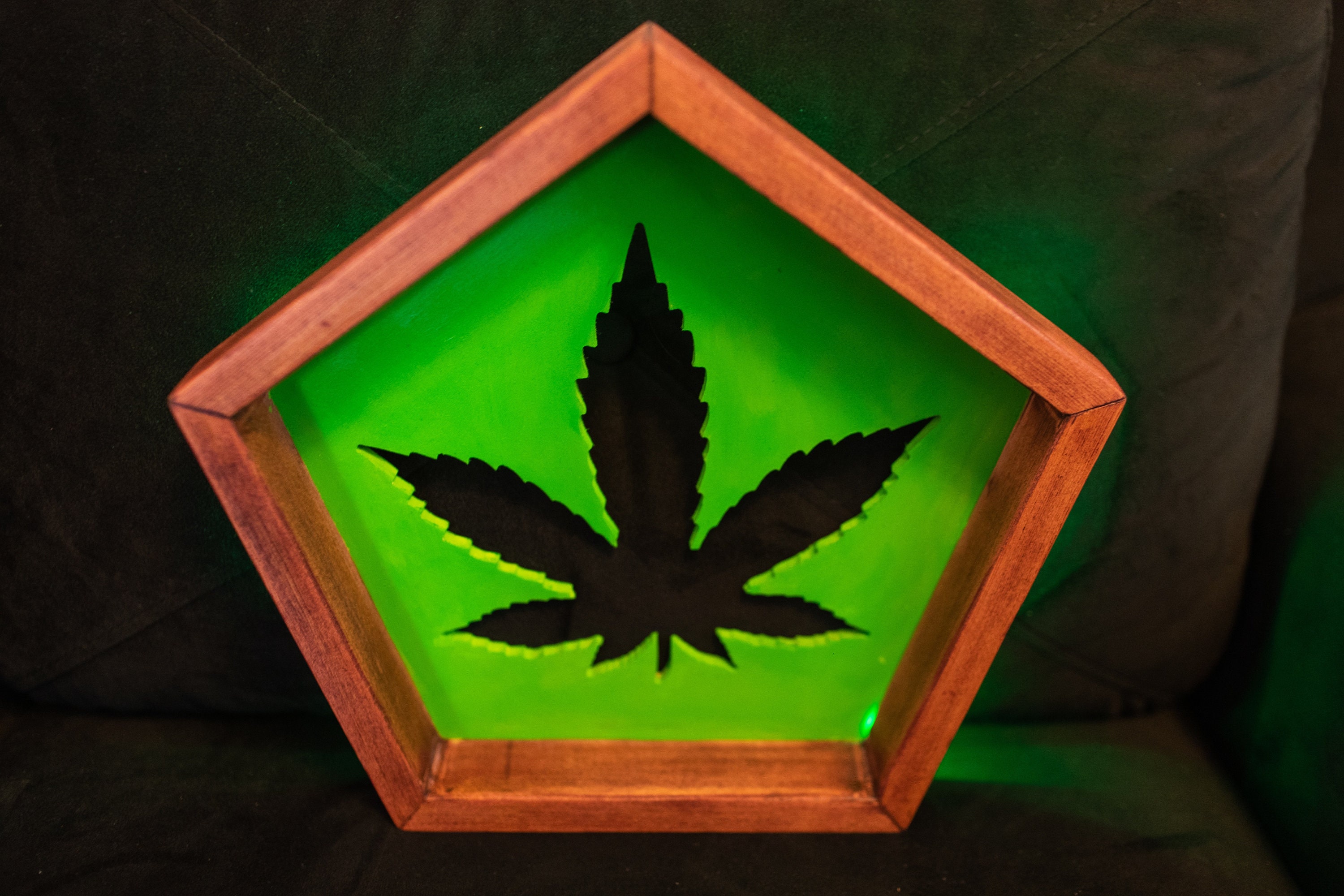Wooden Marijuana LED Lamp Marijuana Light Marijuana Decor Etsy
