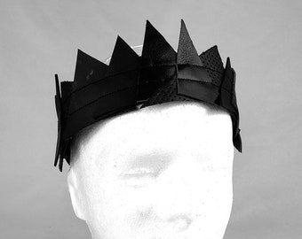 Black Recycled Leather Crown, The Sovereign of Scrap