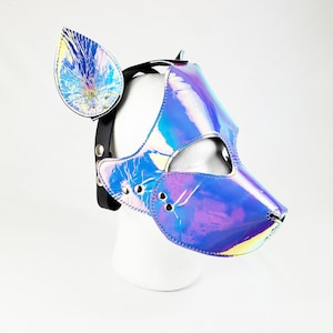 Holographic, Iridescent, Pup Play Hood