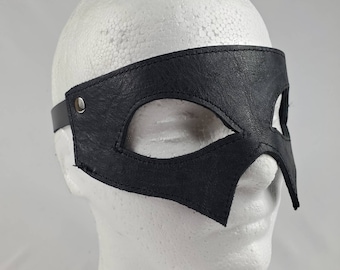 Simple Executioner Black Leather Eye BDSM Mask