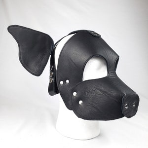 Black Leather Pig Hood