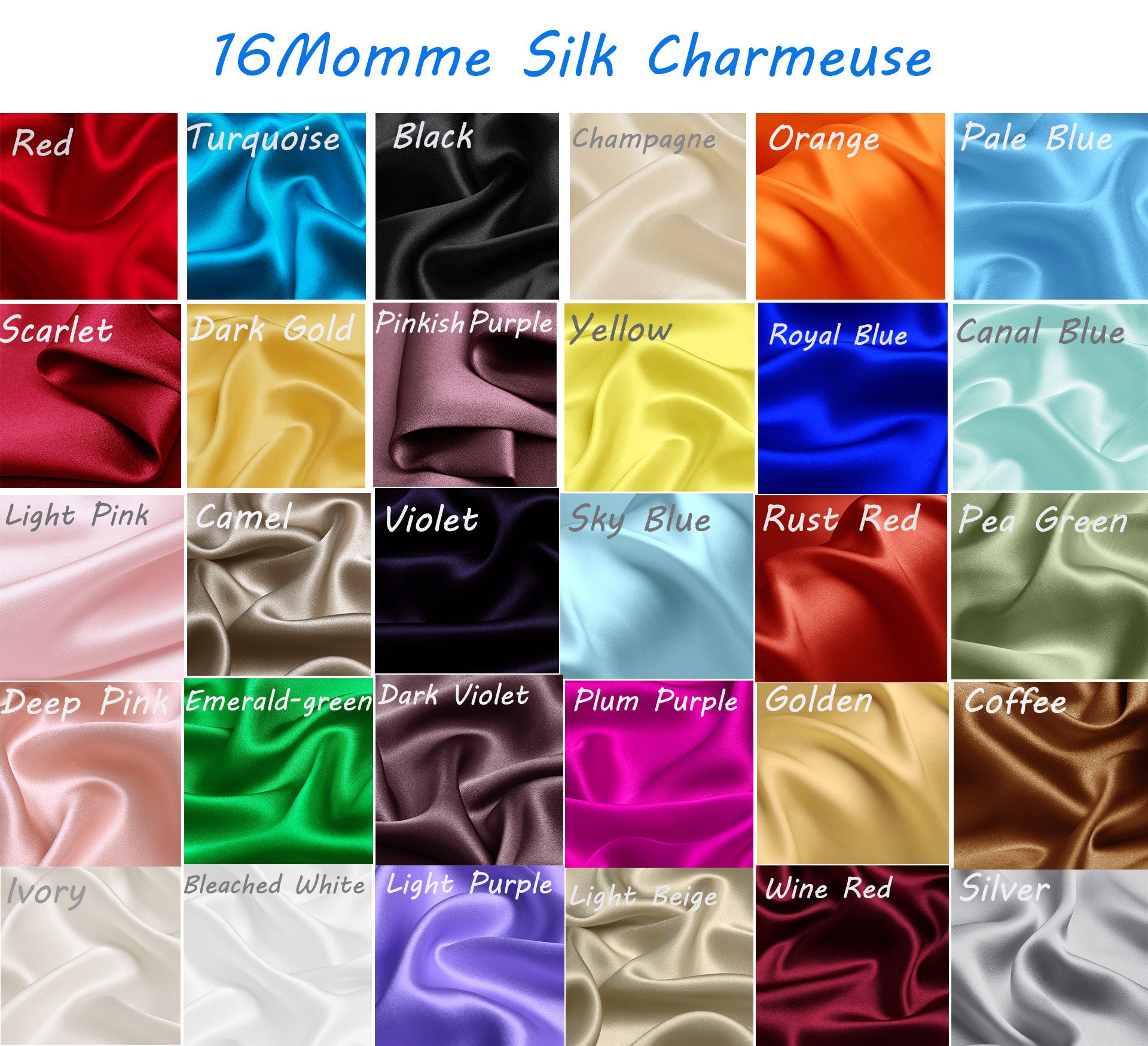 100 % Seide Charmeuse satin Stoff 16mm rote Farbe für DIY | Etsy