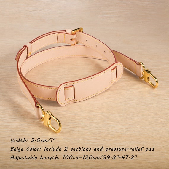 Leather Strap width 1.8cm, Length Adjustable, for Handbag With Golden Clasp  