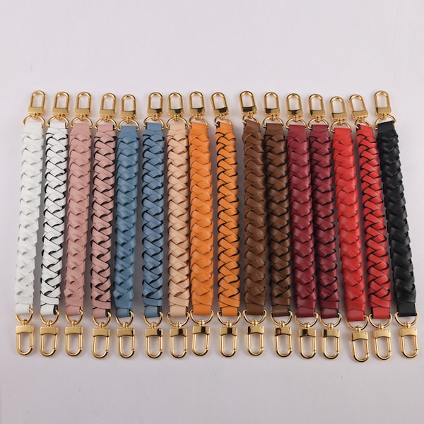 Correas para bolsos de cuero reforzado con microfibra, correas de mano para reemplazos, accesorios para asas de bolsos tejidos, correas para bolsos de varios colores, personalizadas