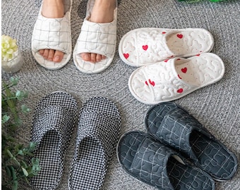 Pantoufles d'intérieur en coton, Pantoufles en coton doux de grande taille, Bas en coton antidérapant, Chaussettes d'intérieur