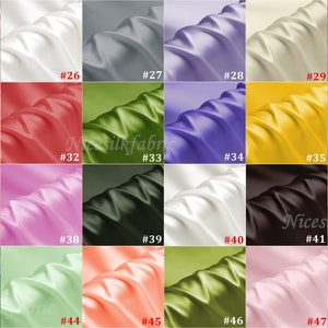 16mm/19mm/22mm/30momme Silk Charmeuse Fabrics, 6A Grade Organic Mulberry Silk Fabric for Designer DIY, Customized Length, with Luster