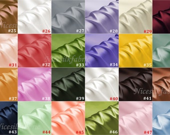 16mm/19mm/22mm/30momme Silk Charmeuse Fabrics, 6A Grade Organic Mulberry Silk Fabric for Designer DIY, Customized Length, with Luster
