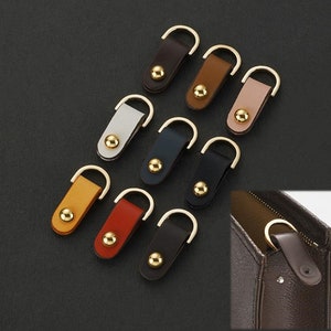 Genuine Leather Taps with D ring and Screw Connector, Pairs of Bag Strap Connectors, Bag Side Hasp Accessories