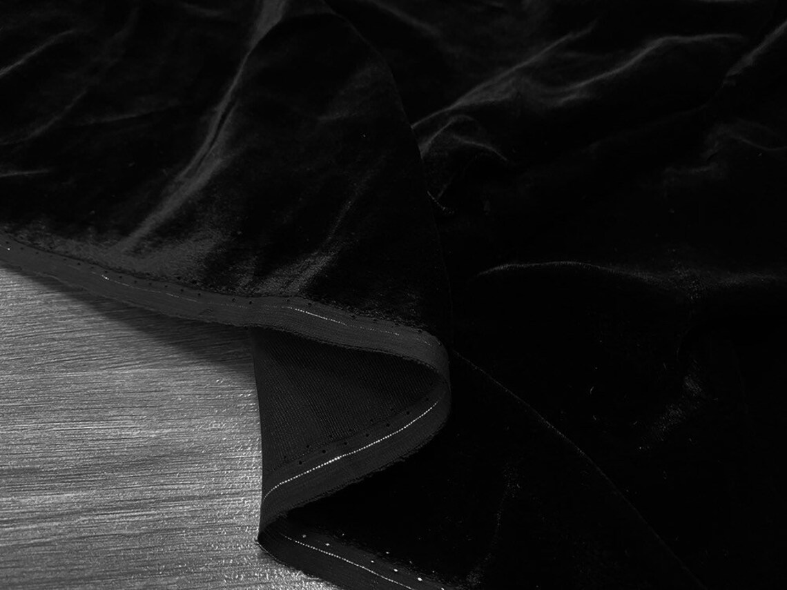Black Pure Silk Velvet Fabric Luxury Silk Velvet Fabric for Etsy